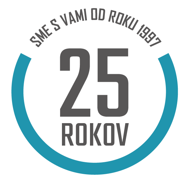 Logo 25 rokov 'Sme s vami od roku 1997'