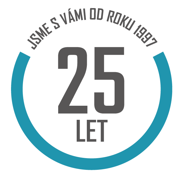 Logo 25 let "Jsme s vámi od roku 1997"